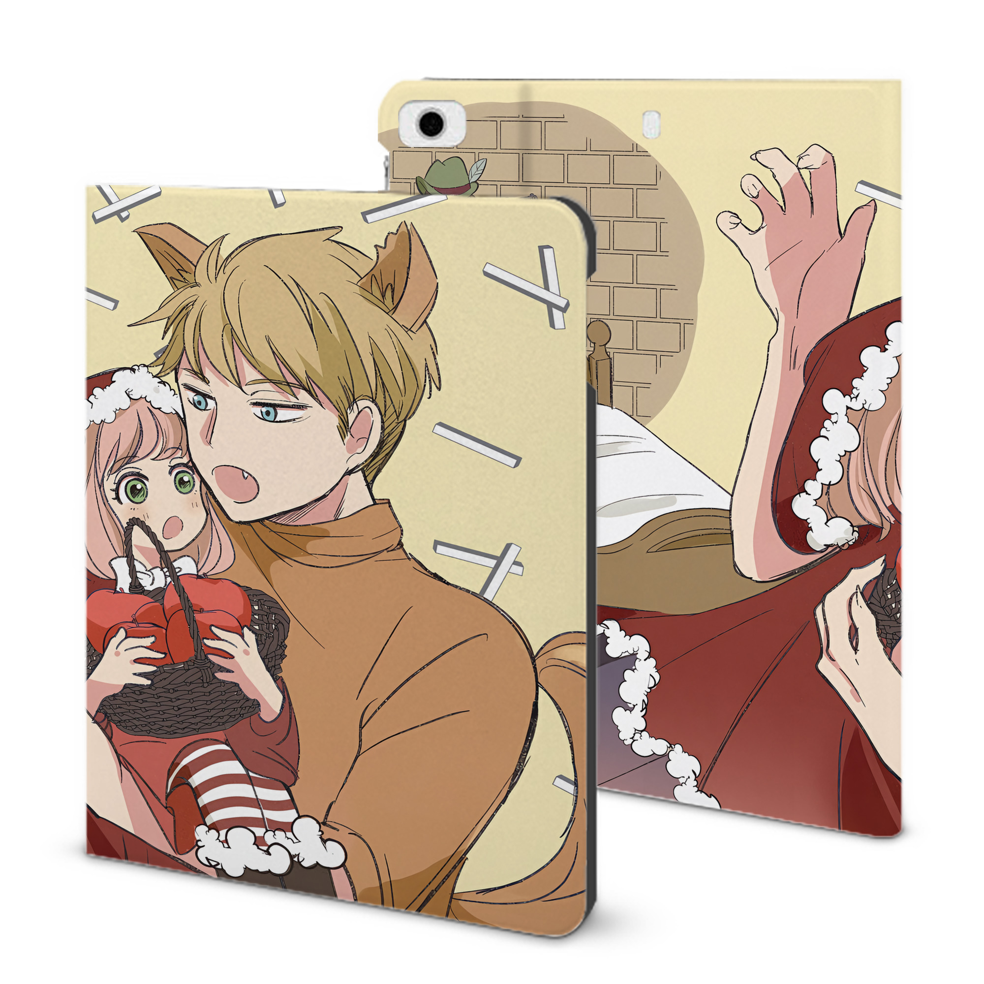 （画像用） SPY×FAMILY间谍家家酒 IPad ケース ブック型 PUレザー TPU 耐衝撃 軽量 薄型 ペン収納なし 全面保護 IPad 各モデル対応